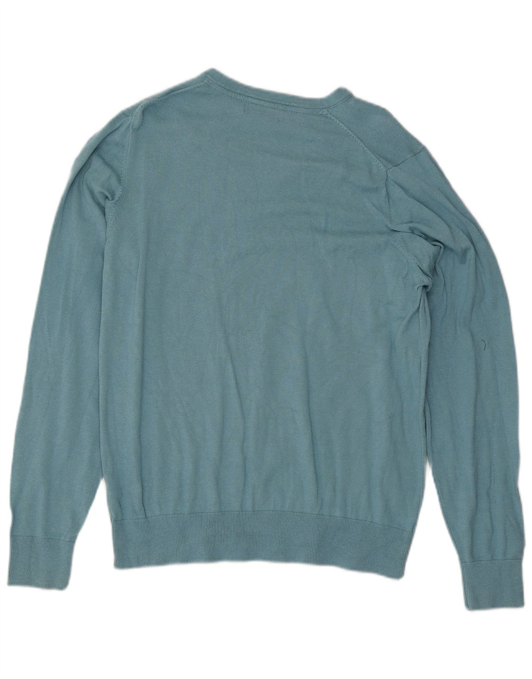 Maglione da uomo con scollo a V autografo Marks & Spencer in cotone blu medio