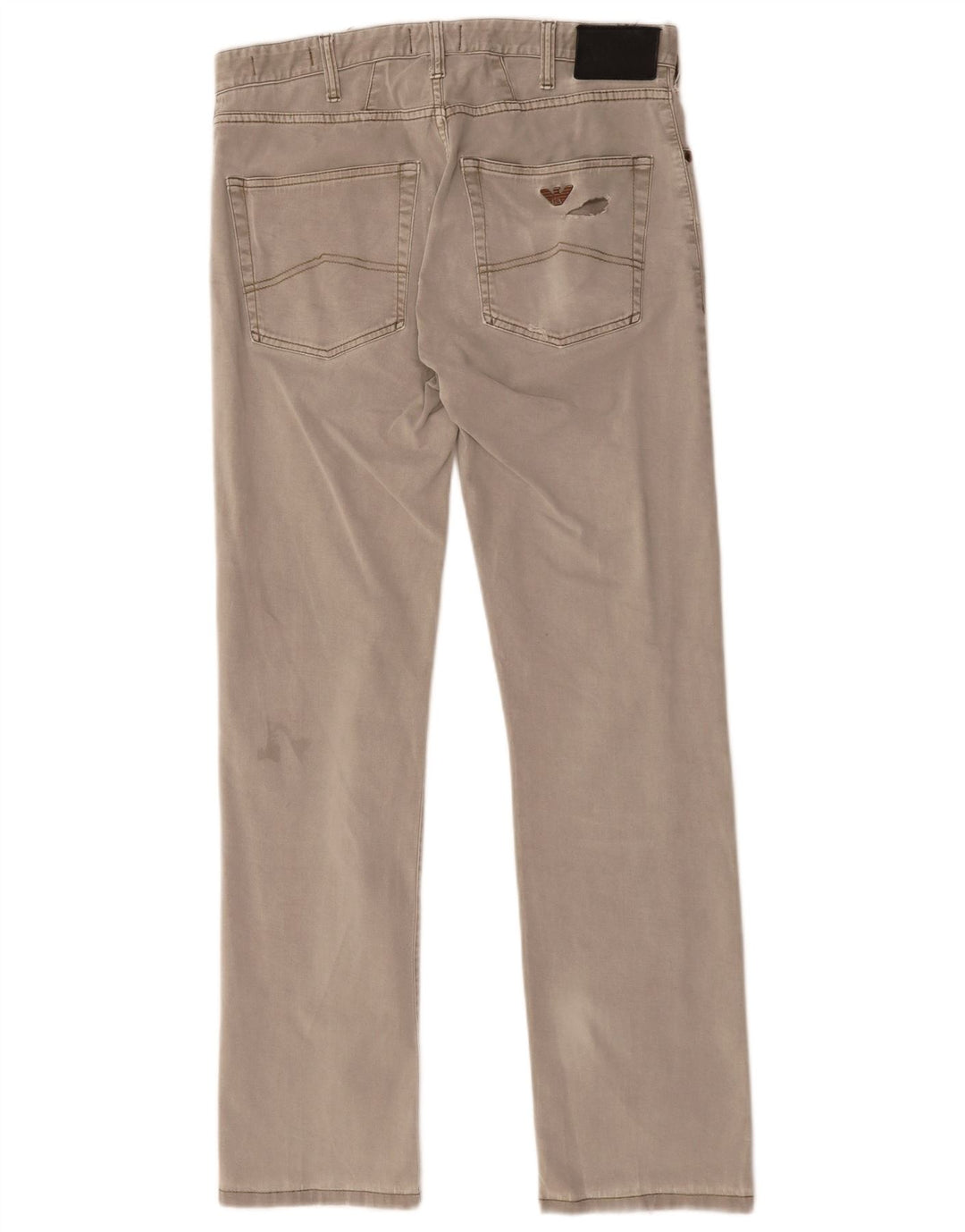 Pantaloni casual dritti da uomo ARMANI W32 L30 in cotone grigio