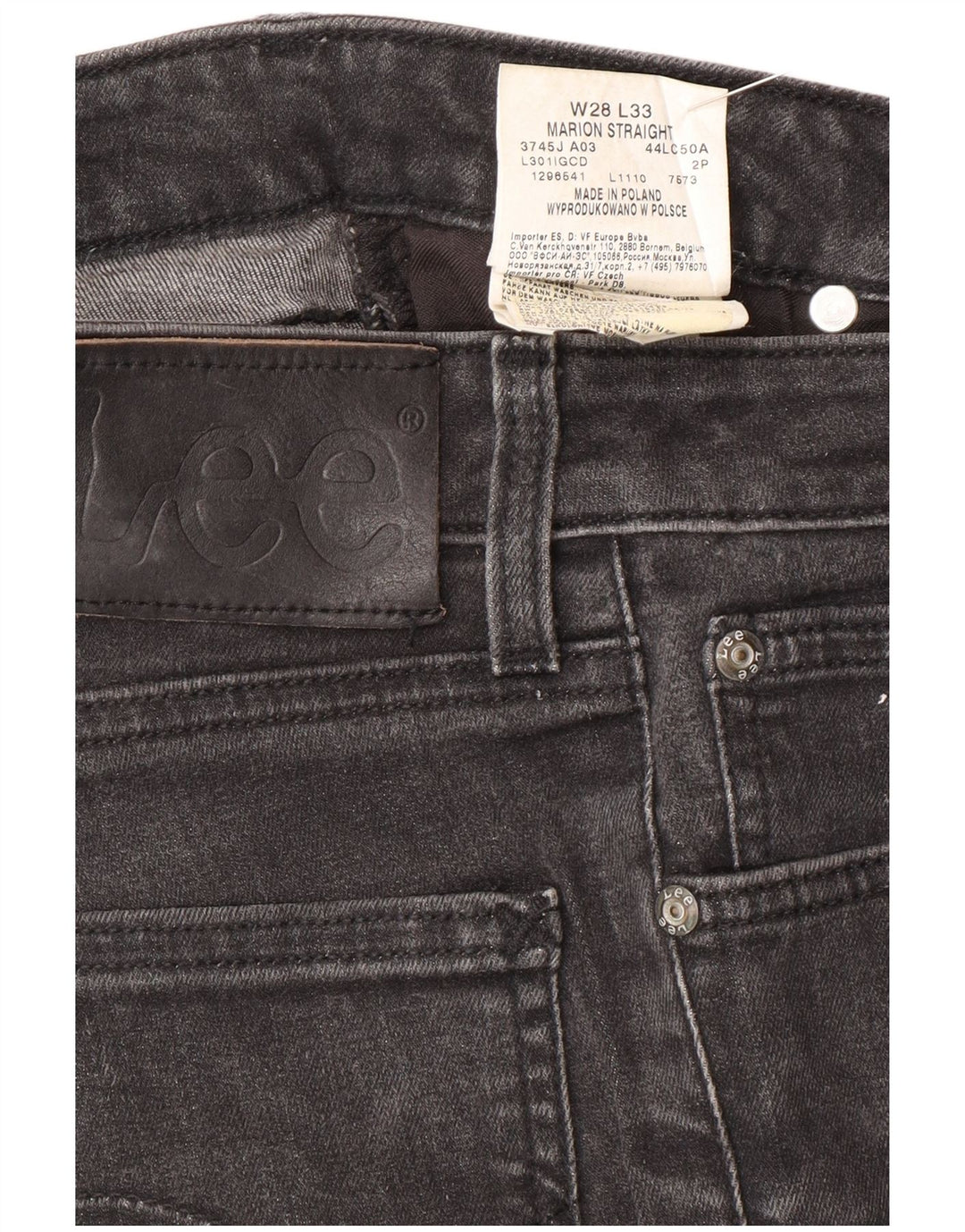 Jeans dritti Marion da donna Lee W28 L33 cotone grigio