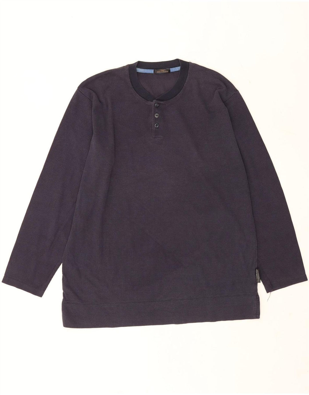 Felpa da uomo Marks & Spencer maglione medio cotone blu navy