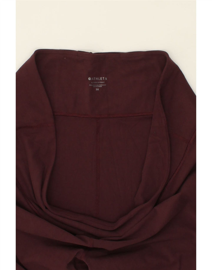 ATHLETA Womens Capri Leggings UK 22 3XL  Maroon Nylon Vintage Athleta and Second-Hand Athleta from Messina Hembry 
