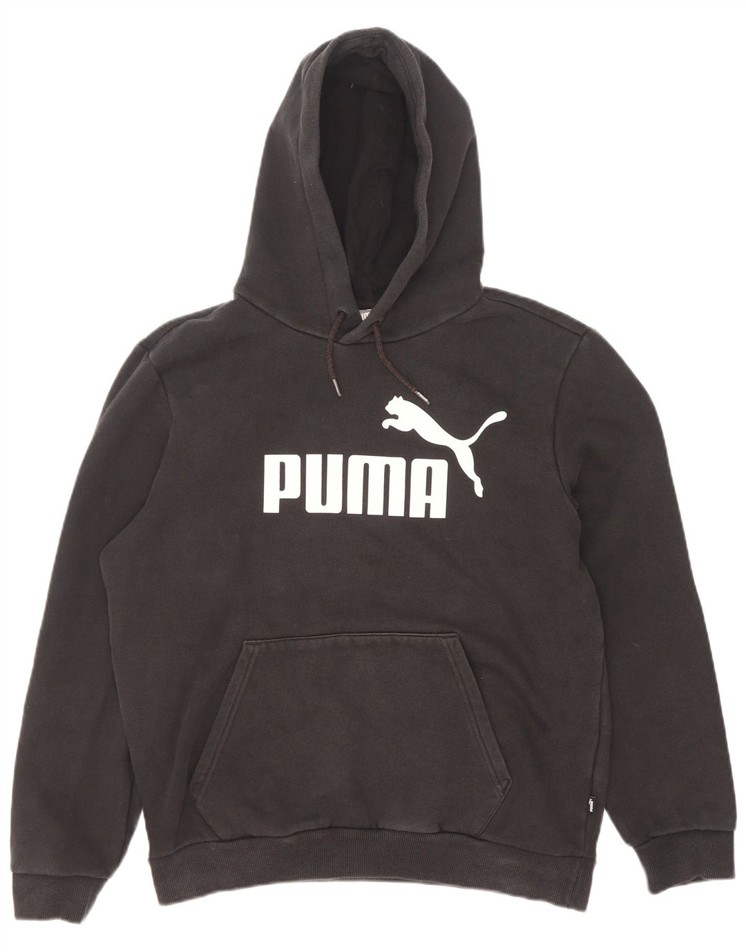 Felpa con cappuccio grafica da uomo Puma piccola in cotone nero