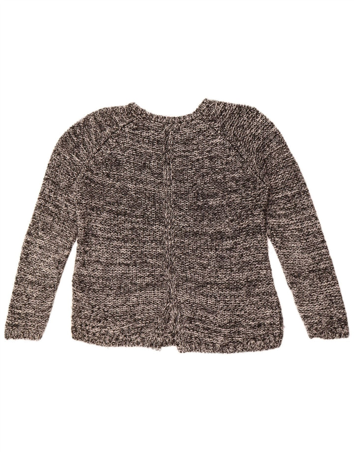 Massimo Dutti Maglione da donna con scollo a barchetta UK 14 Grigio medio chiazzato