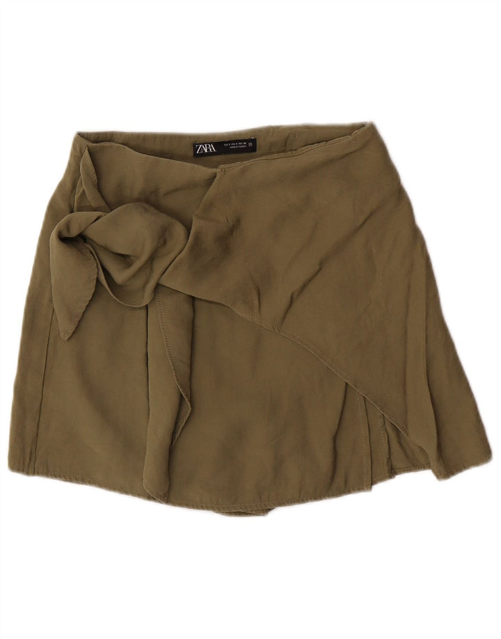 Pantaloncini casual da donna Zara piccoli W26 kaki modal
