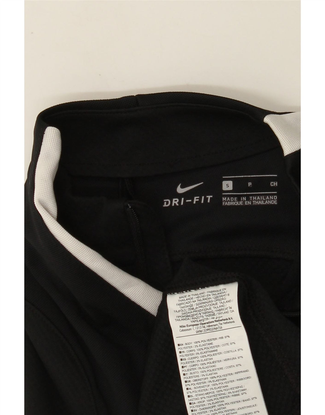 NIKE Top da tuta da uomo Dri Fit con zip e collo pullover piccolo nero a blocchi di colore