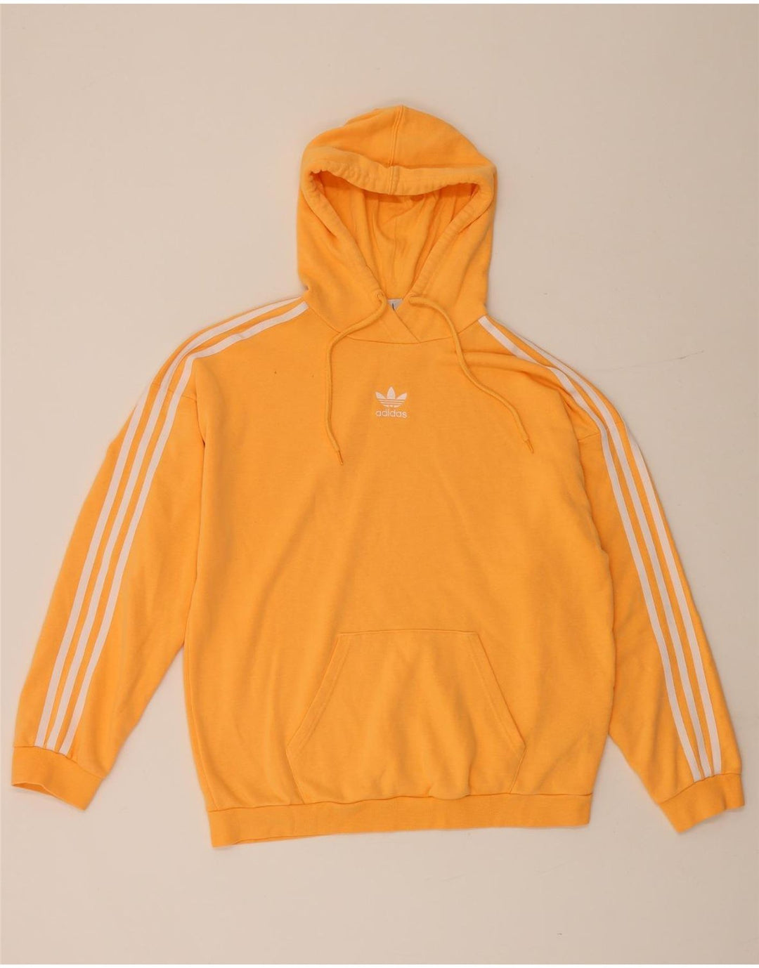 Felpa con cappuccio oversize da donna Adidas UK 12 cotone arancione medio