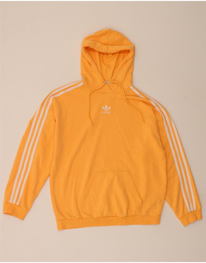 Felpa con cappuccio oversize da donna Adidas UK 12 cotone arancione medio