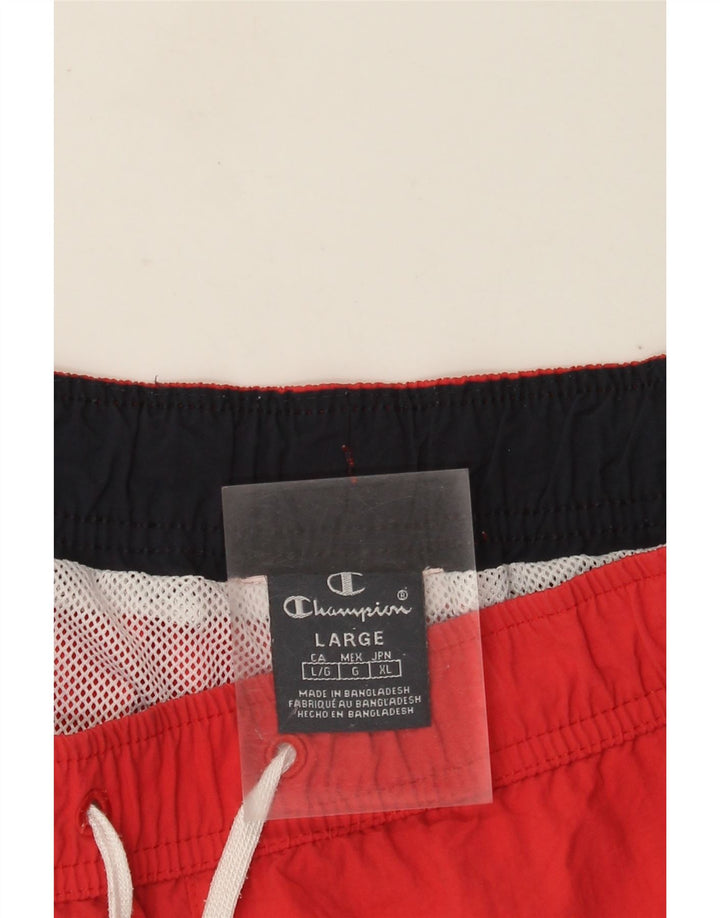 Pantaloncini da bagno grafici da uomo Champion grandi rossi