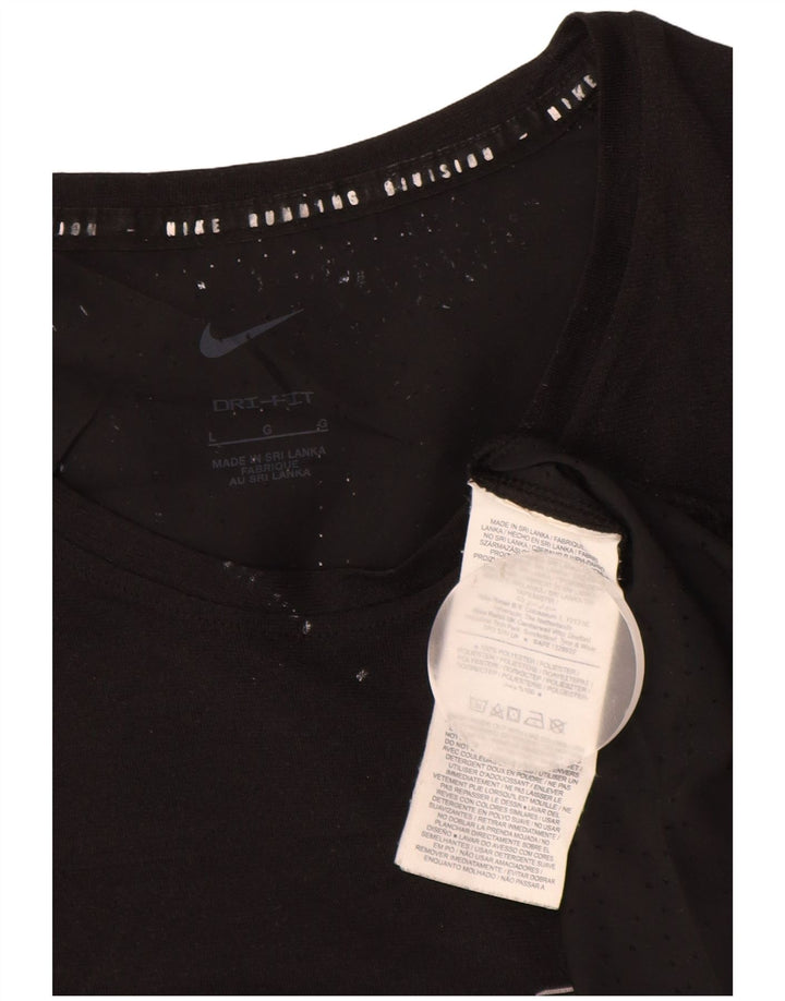 NIKE T-shirt grafica da uomo Dri Fit Top grande in poliestere nero