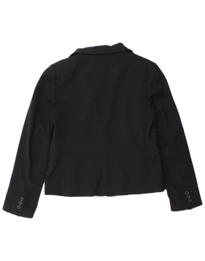 Giacca blazer a 1 bottone corta Marks & Spencer da donna UK 12 media nera