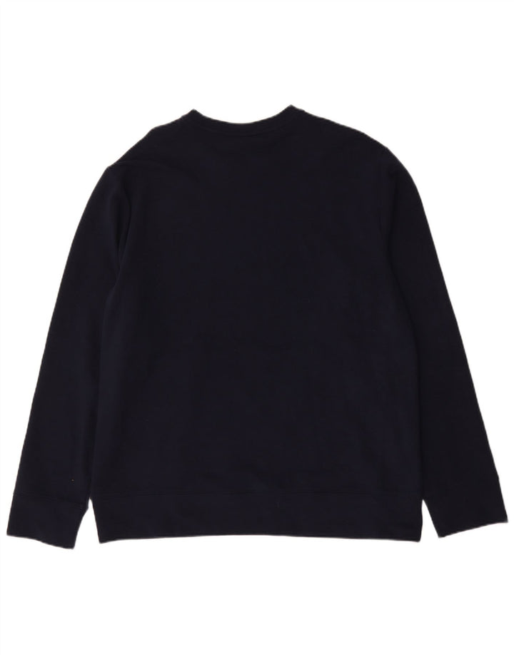 Felpa Reebok da uomo, maglione grande, in cotone blu navy