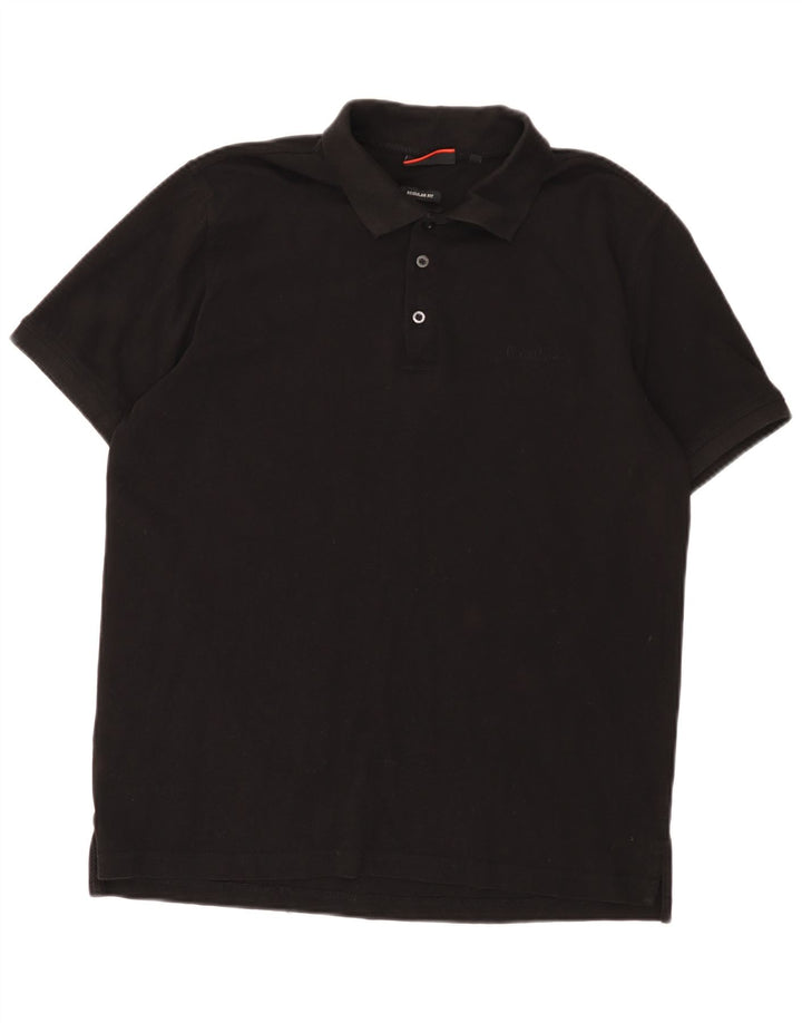 Polo da uomo vestibilità regolare Pierre Cardin grande cotone nero