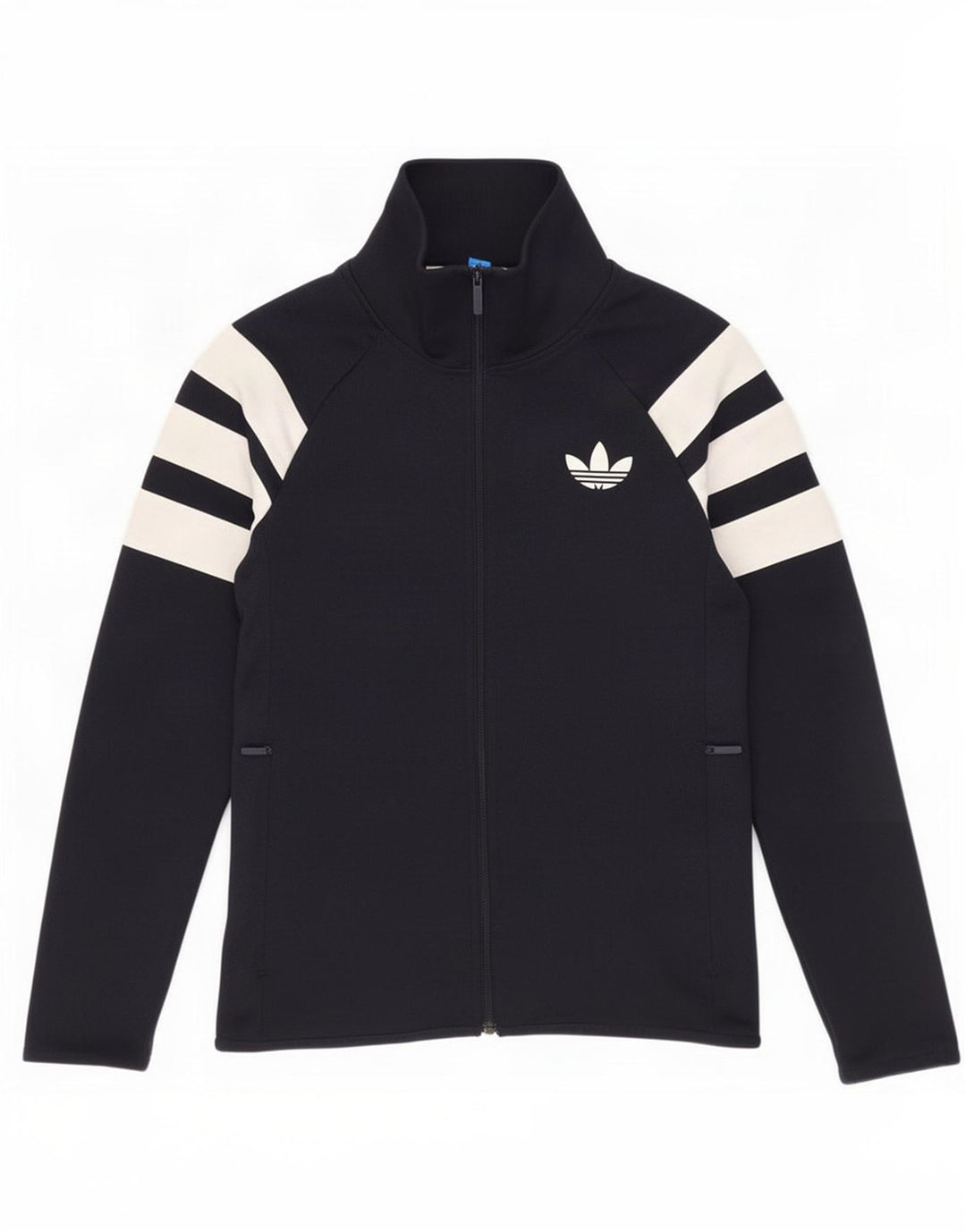 Giacca da ginnastica da uomo Adidas piccola in poliestere color block blu navy