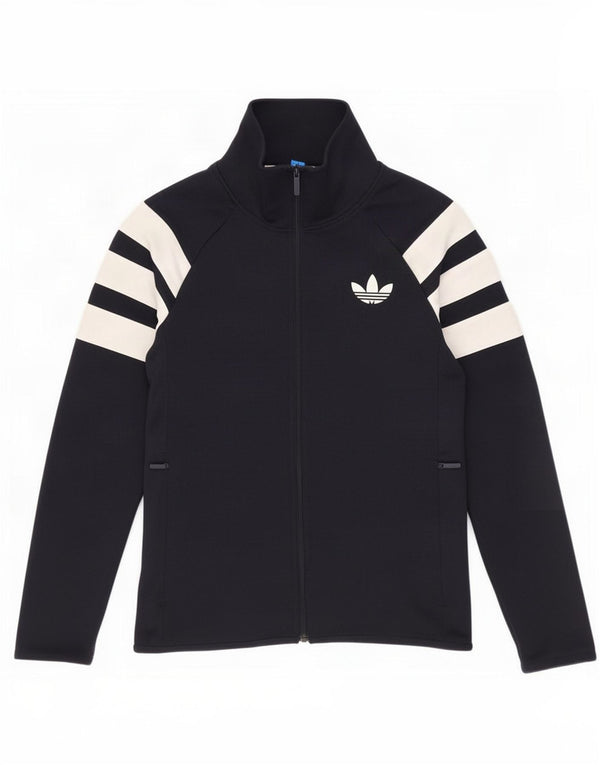 Giacca da ginnastica da uomo Adidas piccola in poliestere color block blu navy