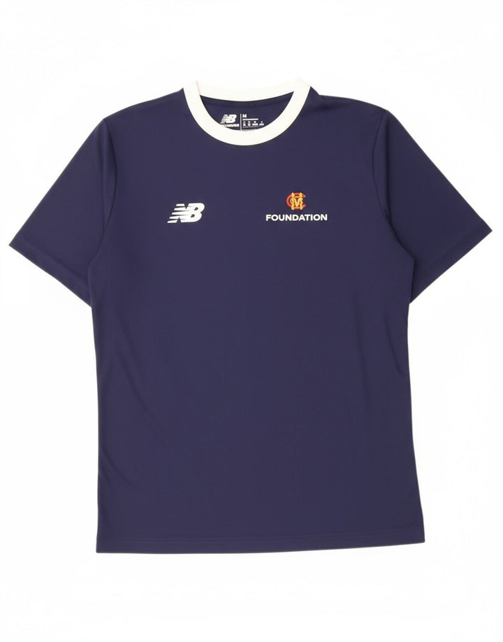 NEW BALANCE Mens Graphic T-Shirt Top Medium Navy Blue Polyester