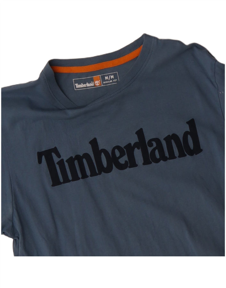 TIMBERLAND T-shirt grafica da uomo con vestibilità regolare, top in cotone blu medio
