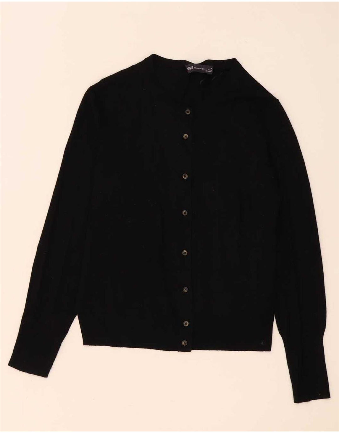 Maglione cardigan da donna Marks & Spencer UK 14 Viscosa nera media