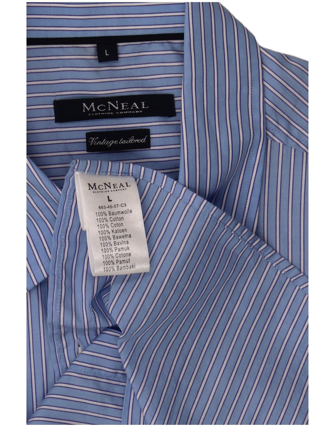Camicia a maniche corte da uomo MC Neal, cotone a righe grandi blu