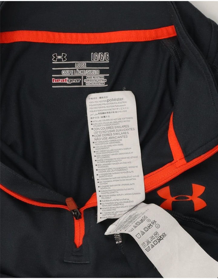 Under Armour Uomo Heat Gear Zip Collo Pullover Tuta Top Grande Grigio