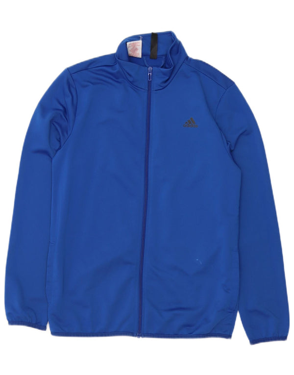 Giacca da ginnastica grafica da ragazzo Adidas 13-14 anni in poliestere blu