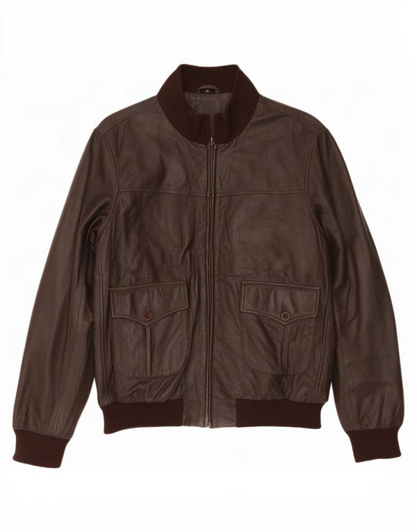 Giacca in pelle vintage da uomo UK 40 grande marrone