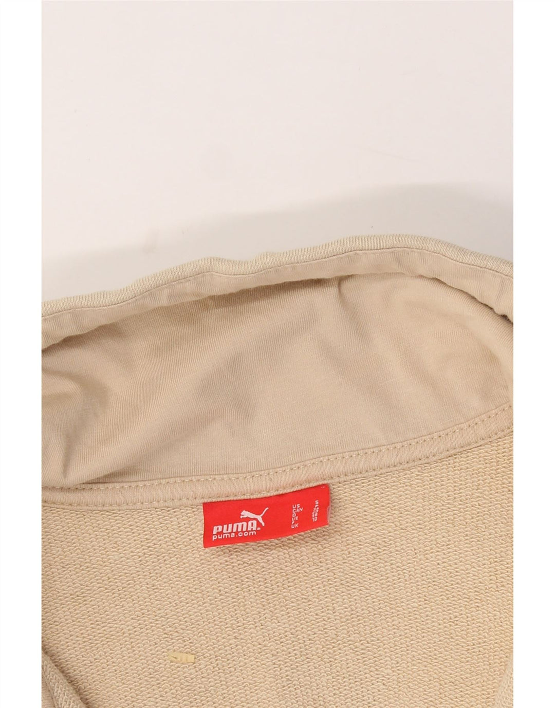 PUMA Womens Graphic Tracksuit Top Jacket UK 10 Small  Beige Vintage Puma and Second-Hand Puma from Messina Hembry 