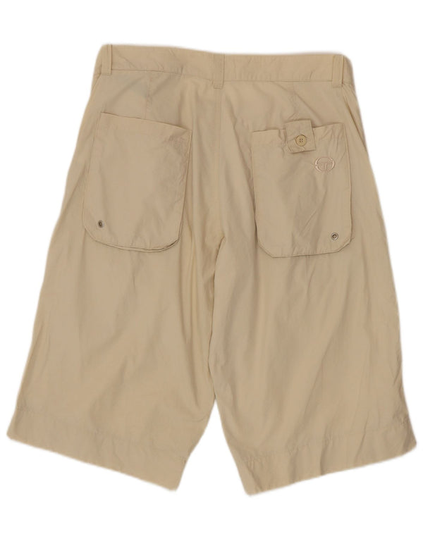 Sergio Tacchini Mens Casual Shorts IT 50 Large W34 Beige Cotton