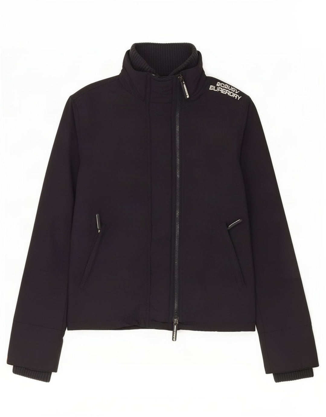 Giacca antipioggia grafica da donna Superdry UK 14 nylon blu navy medio