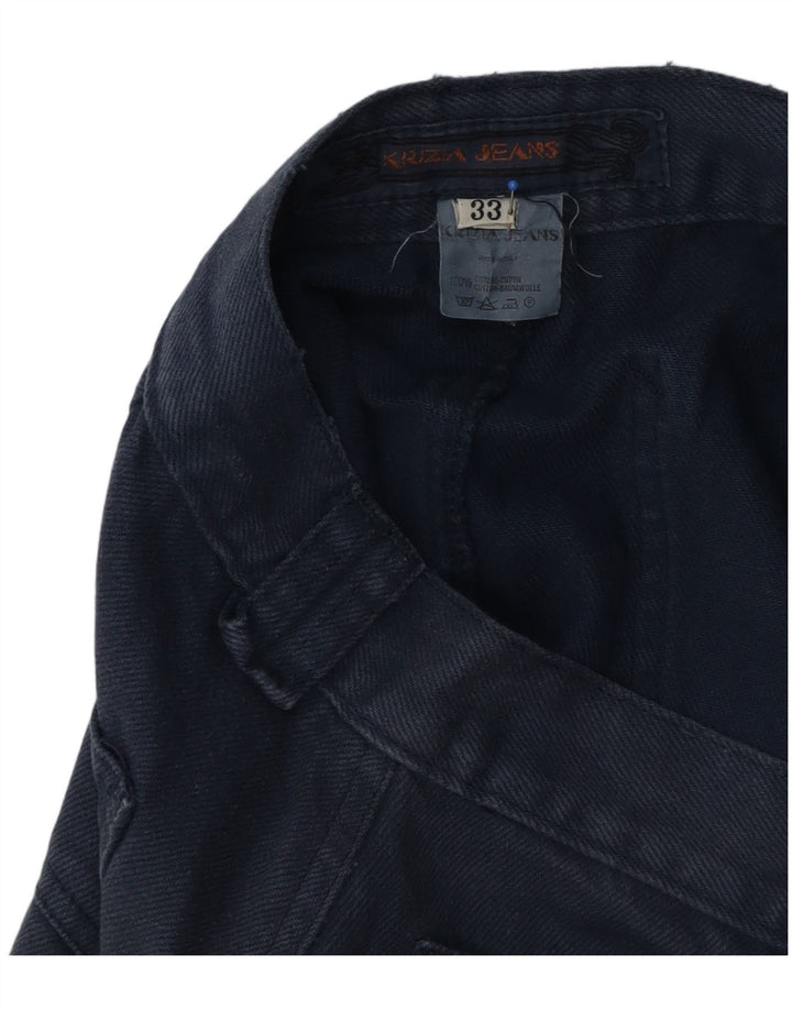 Gonna tubino da donna Krizia W33 grande in cotone blu navy