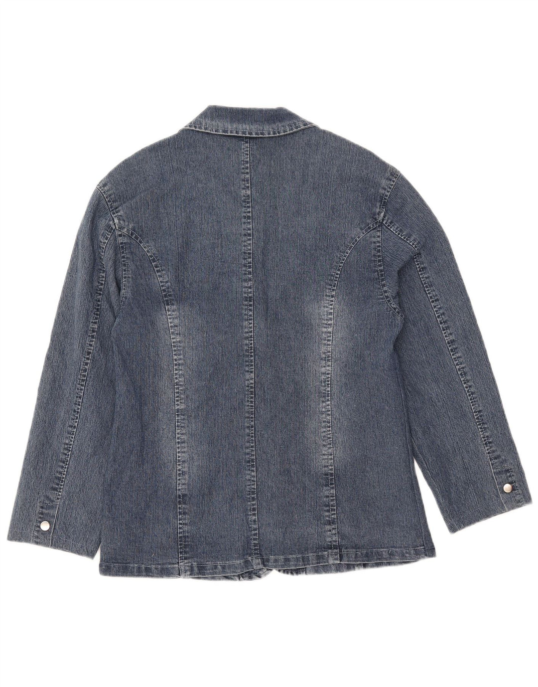 Giacca blazer in denim vintage da donna a 2 bottoni IT 50 XL in cotone blu