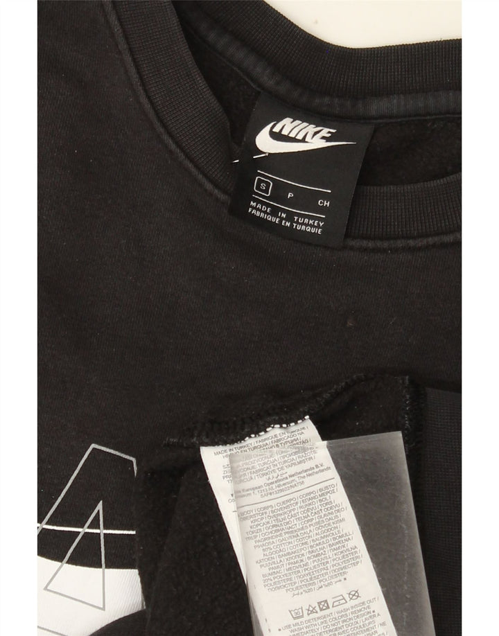 Felpa grafica Nike da uomo, maglione piccolo, cotone nero