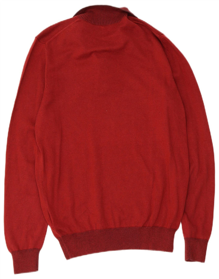 Massimo Dutti Maglione da uomo con collo a bottoni in cotone marrone medio