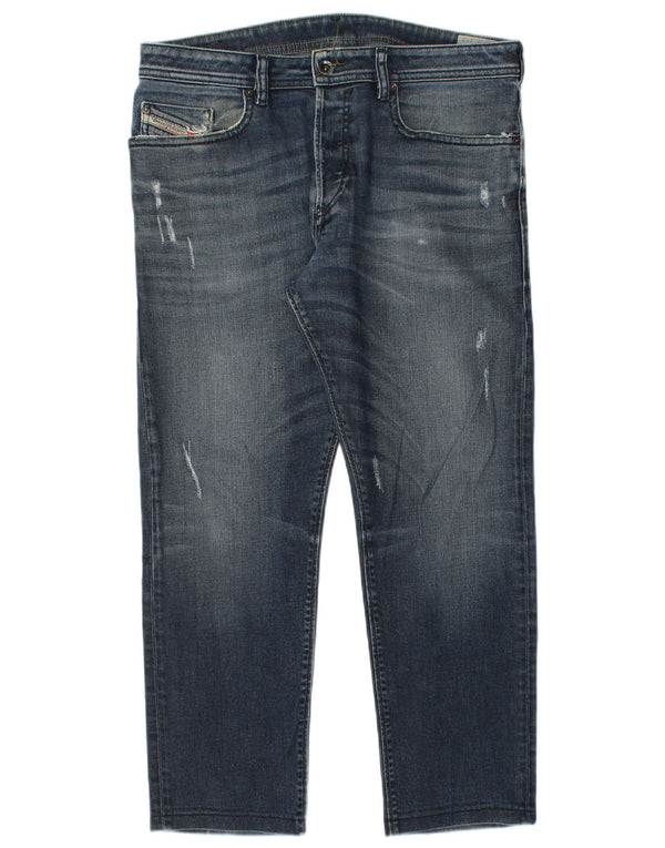 Jeans dritti invecchiati da uomo Diesel W33 L27 Blu