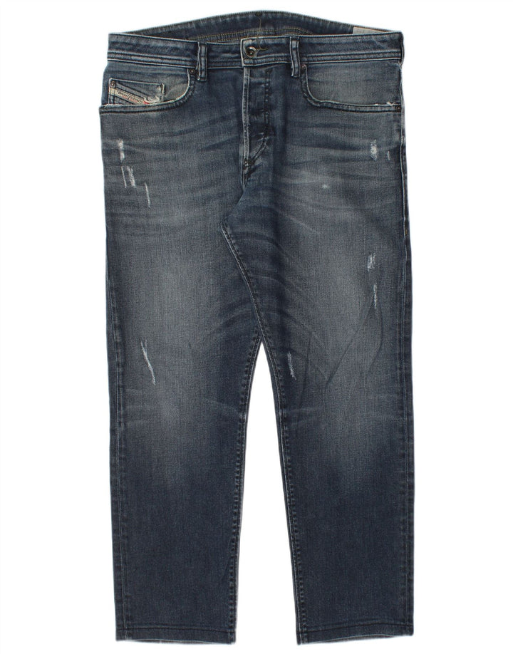 Jeans dritti invecchiati da uomo Diesel W33 L27 Blu