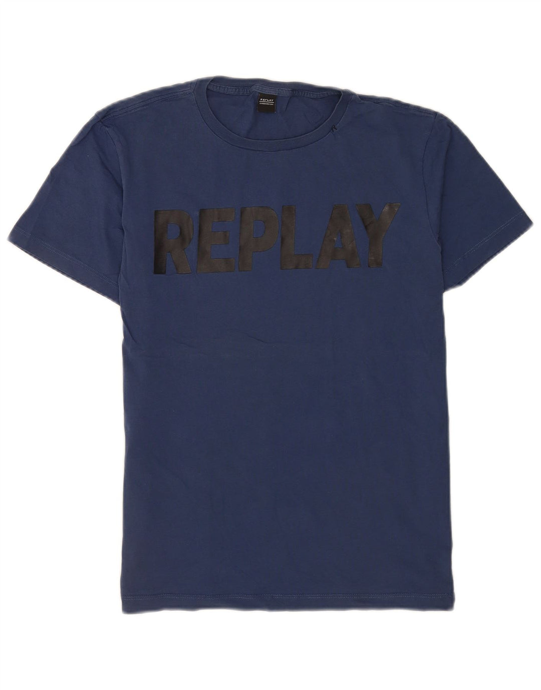 T-shirt grafica regolare da uomo Replay Top medio blu navy