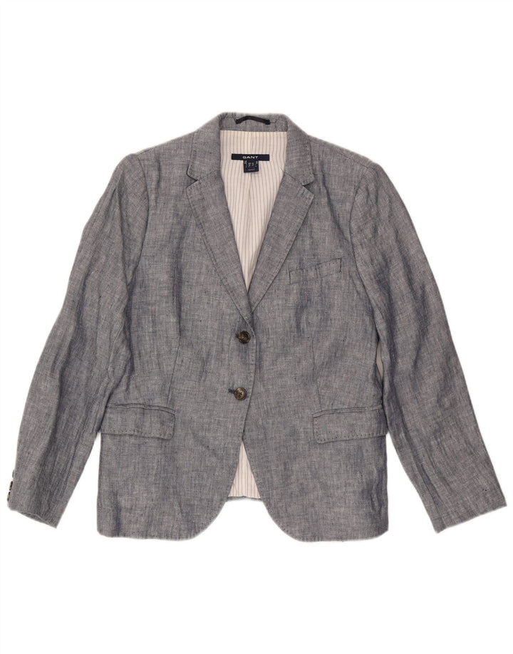 Giacca blazer da donna a 2 bottoni Gant UK 16 grande lino grigio