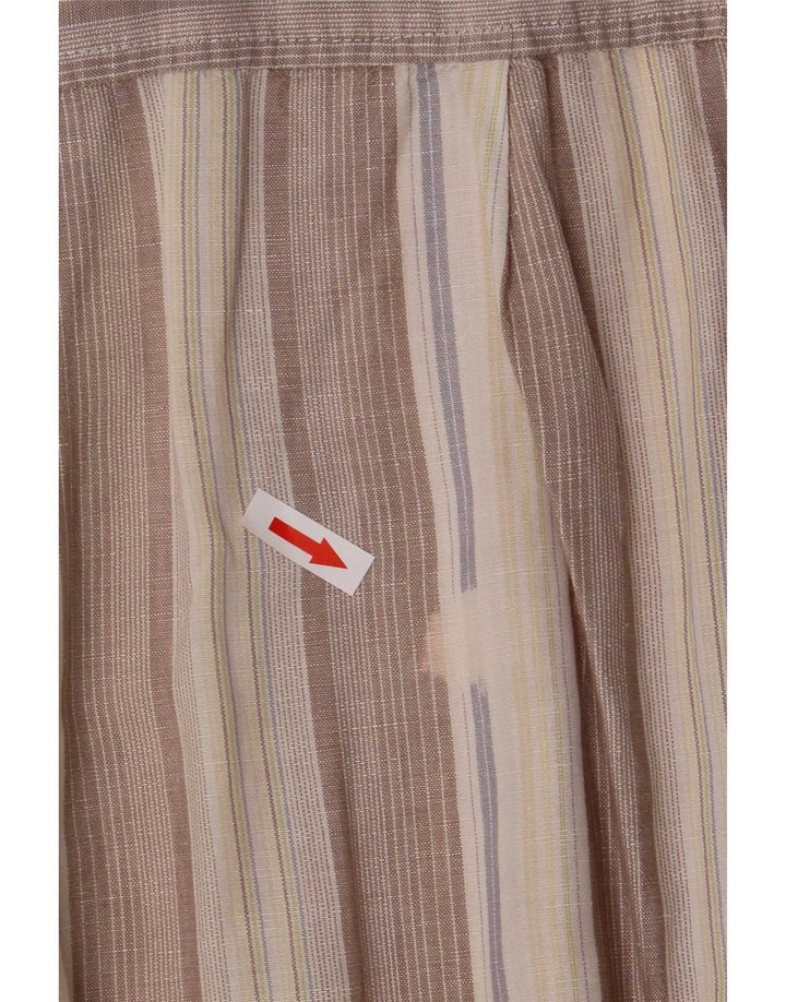 Camicia a maniche corte da uomo Izod in lino a righe grigie grandi
