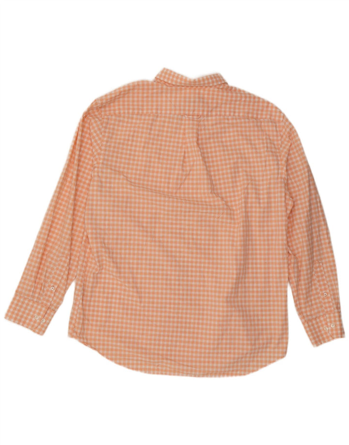Camicia da uomo Izod XL in cotone a quadretti arancione