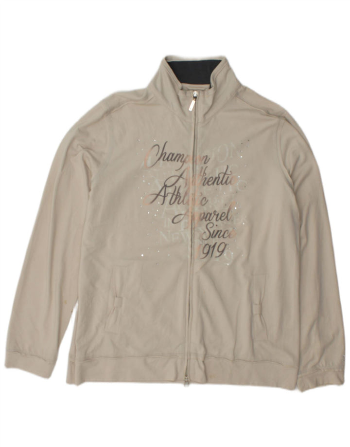 Giacca sportiva da donna con grafica Easy Fit Champion, taglia grande, beige