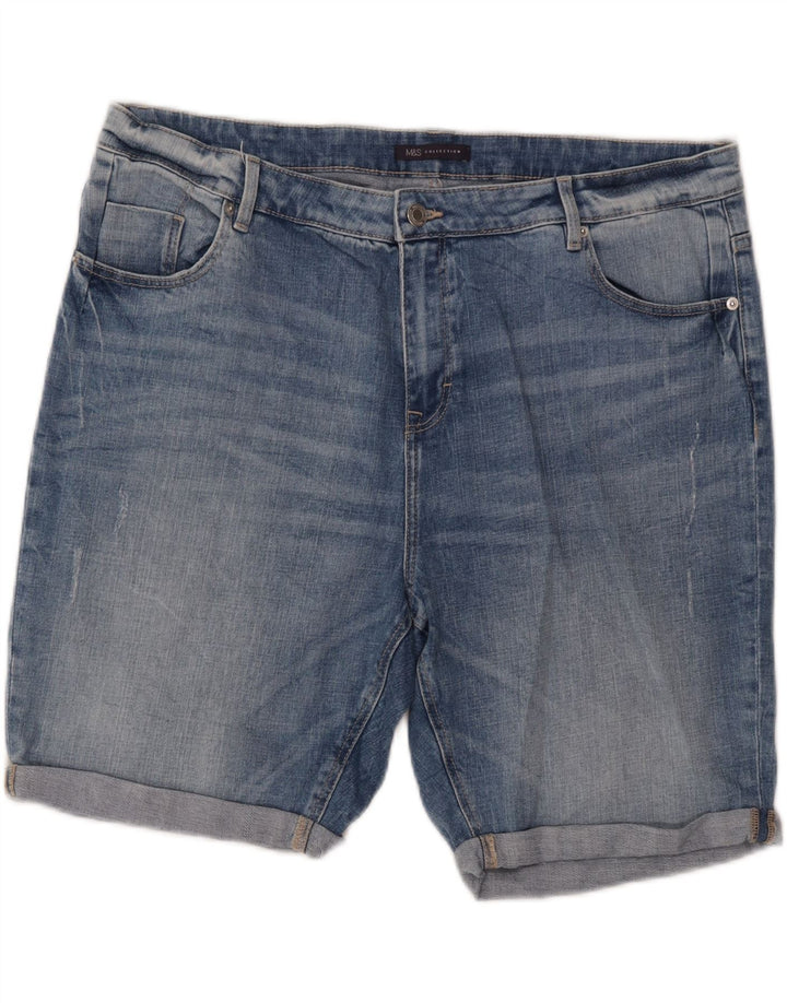 Pantaloncini di jeans da donna Marks & Spencer UK 20 2XL W40 Cotone blu
