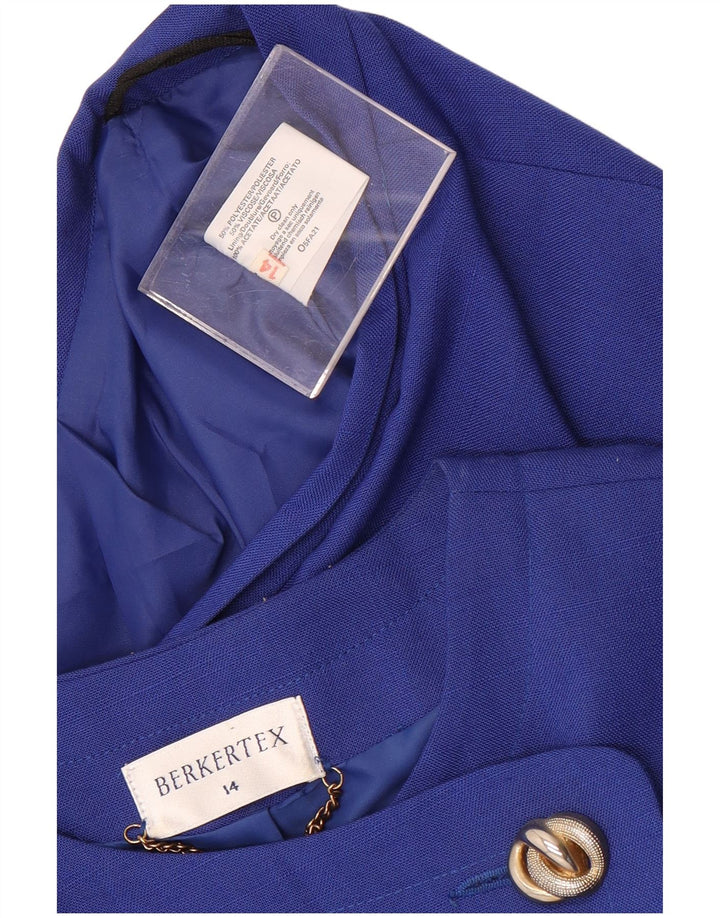 Set gonna da donna in 2 pezzi a 4 bottoni Berkertex UK 14 grande poliestere blu