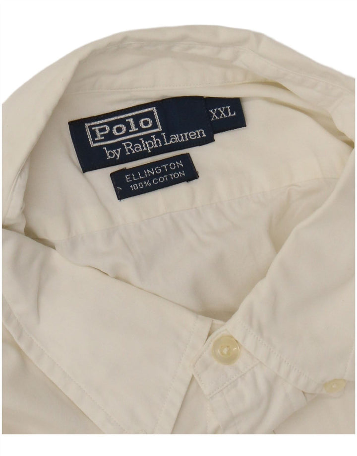 POLO RALPH LAUREN Camicia a maniche corte da uomo 2XL Cotone bianco