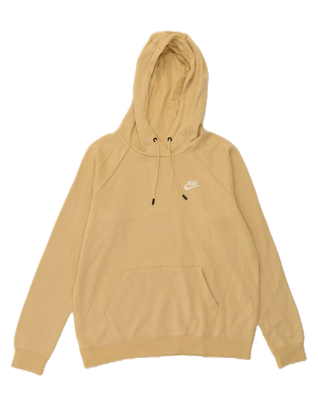 NIKE Womens Hoodie Jumper UK 14 Medium Beige Cotton Vintage Nike and Second-Hand Nike from Messina Hembry 