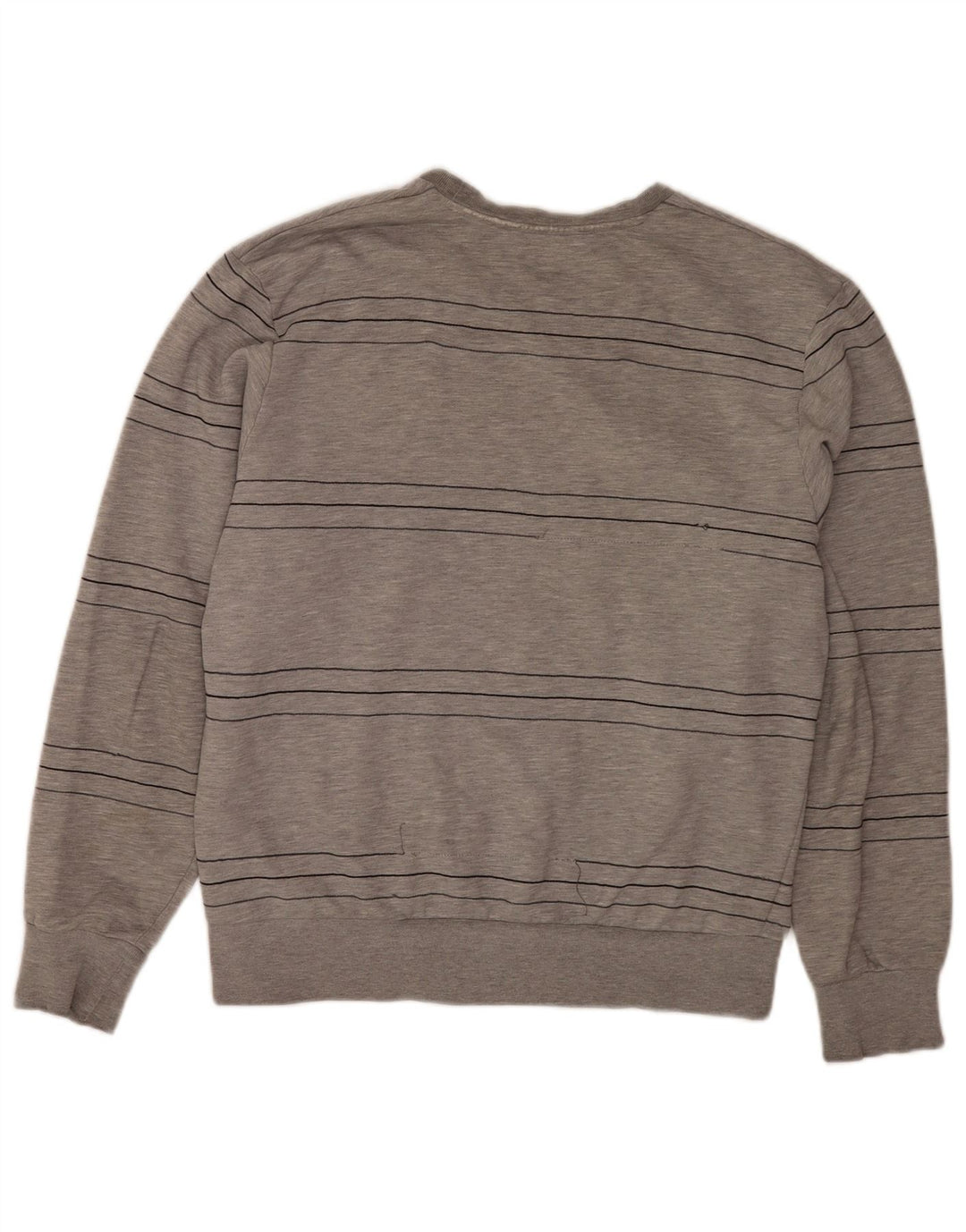 Felpa da uomo Adidas Maglione grande in cotone a righe grigie