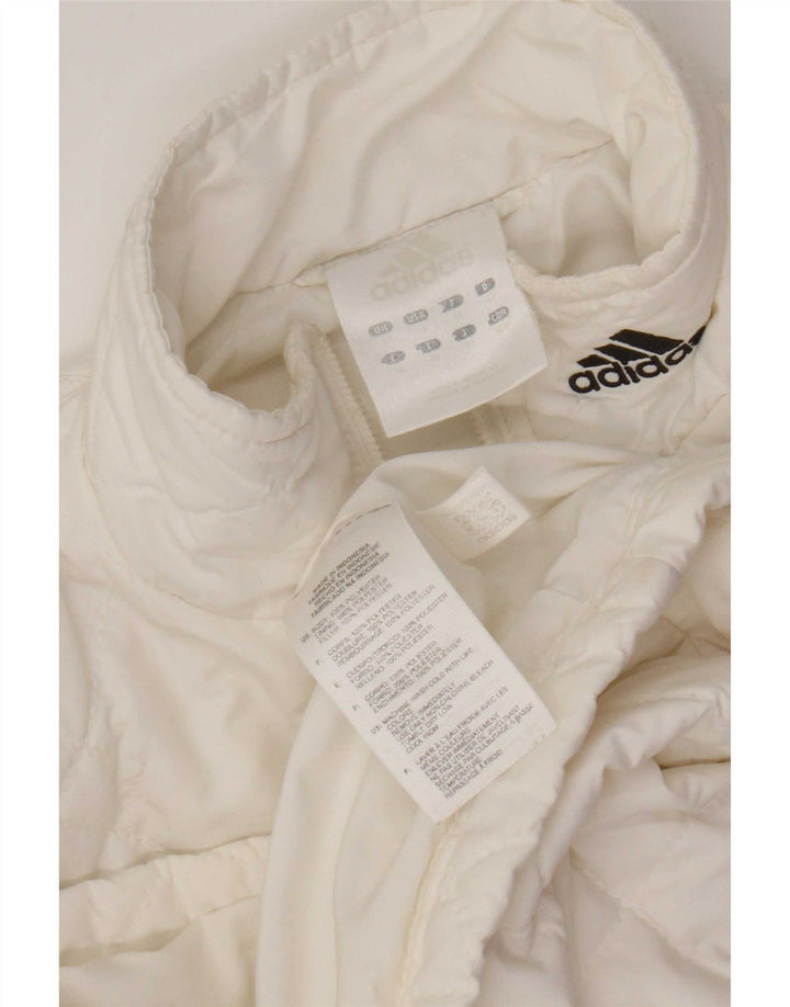 Giacca trapuntata da donna Adidas UK 14 poliestere bianco medio