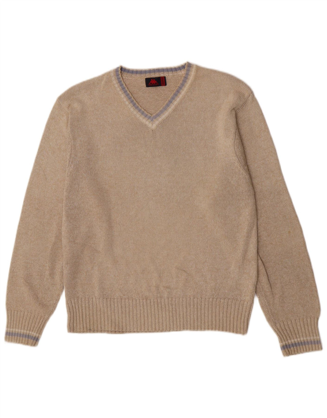 Maglione Kappa da uomo con scollo a V in cotone beige medio