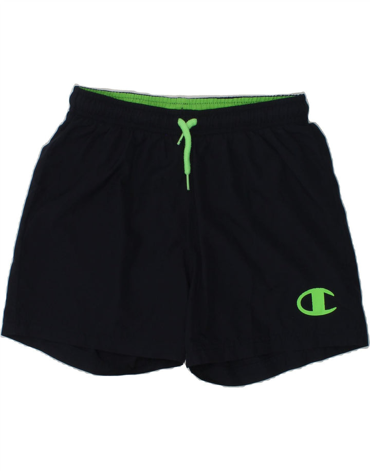 CHAMPION Boys Sport Shorts 11-12 Years Large Navy Blue | Vintage Champion | Thrift | Second-Hand Champion | Used Clothing | Messina Hembry 