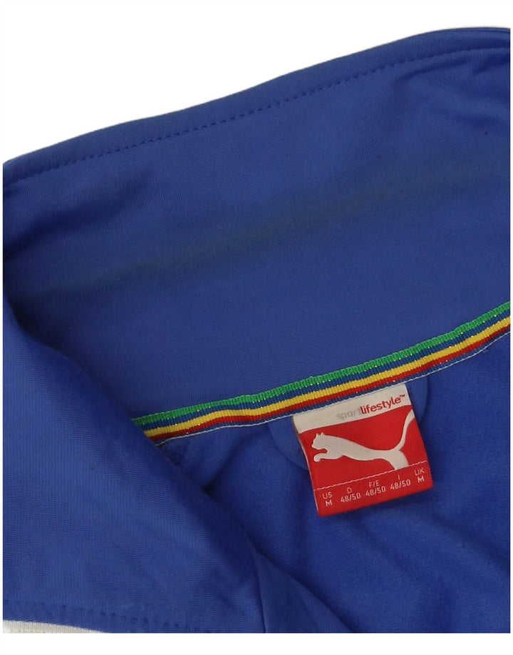 Giacca superiore della tuta da uomo Adidas in poliestere a righe blu medio