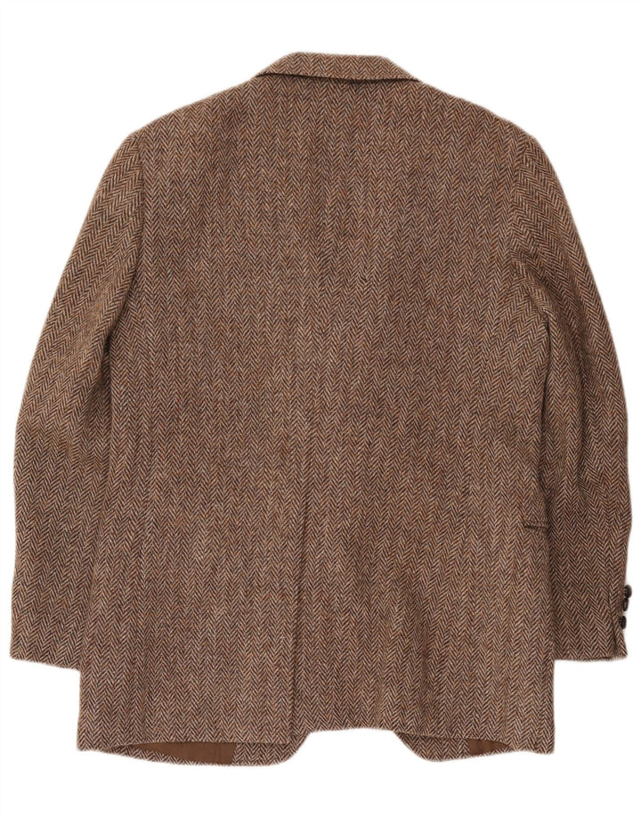 Giacca blazer da uomo dalla vestibilità regolare Harris Tweed UK 42 Large Brown Herringbone