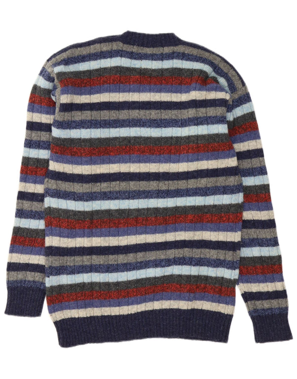 Maglione maglione girocollo da uomo Les Copains IT 46 piccolo a righe multicolore